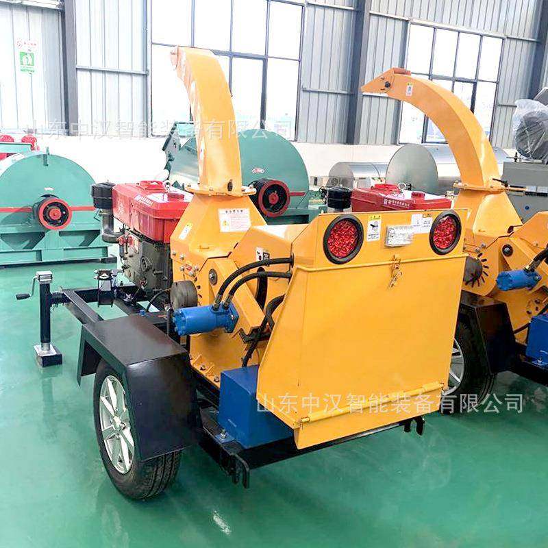 树枝粉碎机动柴油大型果杂木碎机移式UQN木屑机链板式木园材粉碎