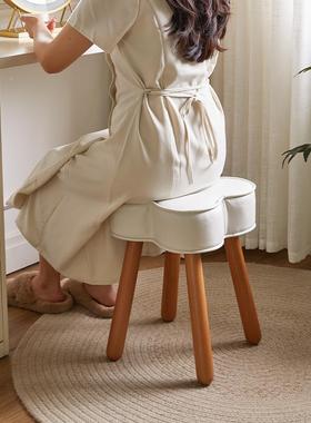 卧生家逸凳子实木化妆凳简约梳妆凳瓣女室凳子美甲椅花餐RF-BD351