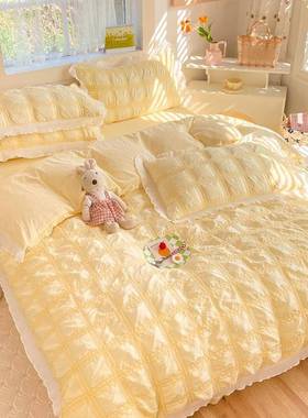 韩式床四件套夏裙季床单被套罩床品宿舍单人IXU三上件床套