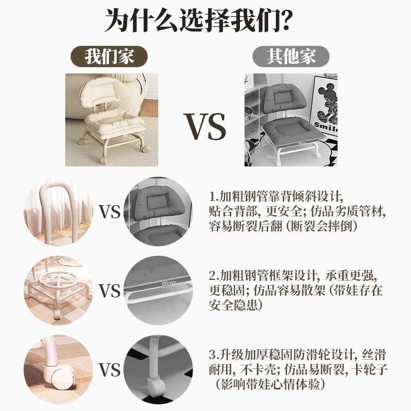 万向轮小子家用儿移童带轮板凳动坐凳软靠背小凳椅子网红矮滑WXL-