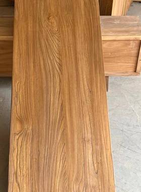 板榆木板实木大板桌面原木实板茶桌ERB茶木台板吧台隔板板飘窗板