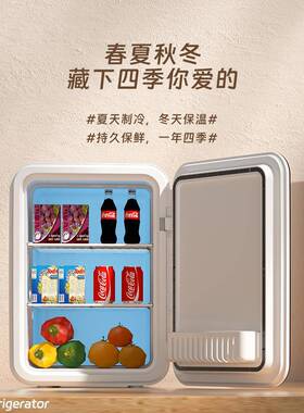 款升小型车载冰箱新6LKB-10L立式1便携迷你美8妆小冰箱车家两用化
