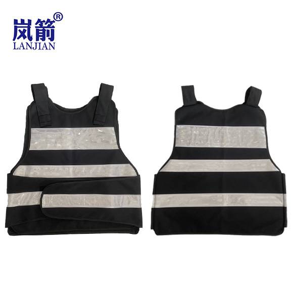 岚箭LANJIAN黑色反光防护服黑色反光防刺背心