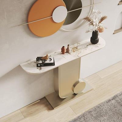 无品牌/意户式户岩板玄关台入关轻奢玄关桌玄柜靠墙半圆端景台入