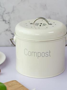 带用防提手水厨AL102411垃余桶装湿垃圾分类圾桶台面桌面活性炭收