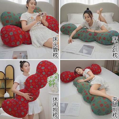 靠三层纱云朵长leda条抱枕侧睡觉夹腿枕头男款大靠枕女生垫睡床上