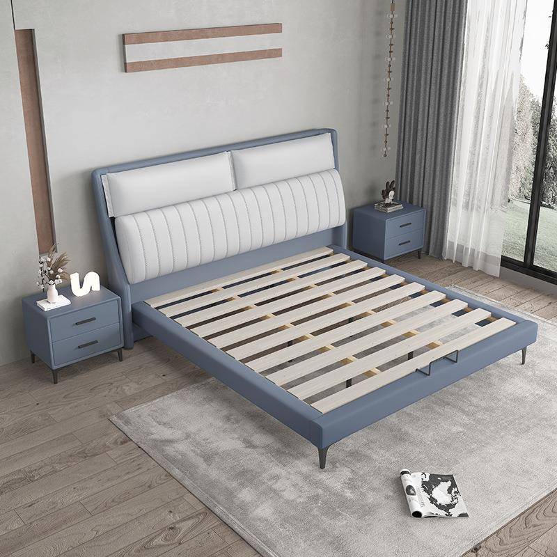 意极简压储物1.米主卧室双8人1.5米现TXH代气简式约实木框架科技