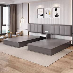 W6宾馆双人床酒店标间全套家具民宿单人床电竞酒店床出租房床