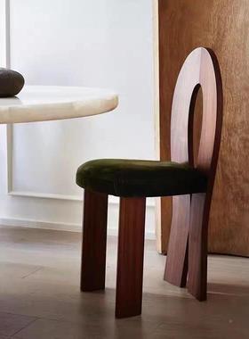 椅法复古书实木餐椅家式用设计师创意房中古Vinta91363ge家具