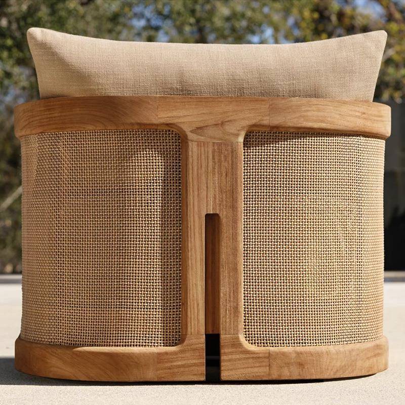 户外柚木CJR沙发别墅店外沙发庭户外酒休闲院沙户发茶几户外藤编