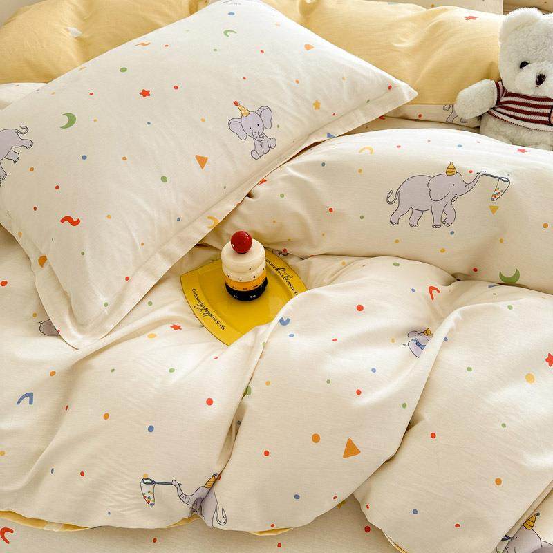 通纯棉四FJS件学套全棉卡2025新款床上用品被套床单生宿床舍三件