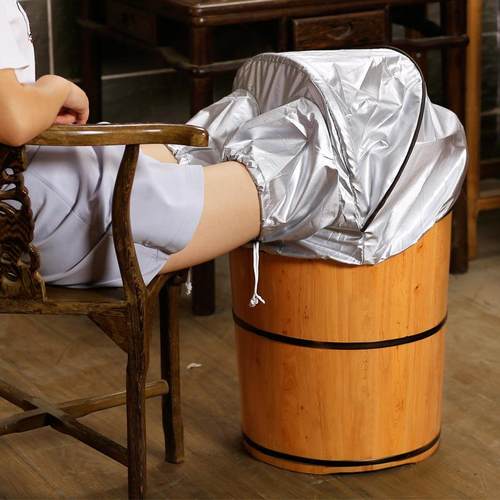 熏蒸深LOI加热泡木桶家用泡腿脚桶木质脚过小足浴高桶过膝恒温洗