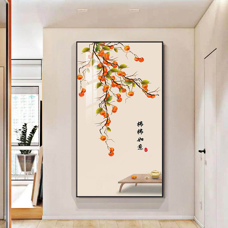 入A6事事装如意玄关饰画新中F77J89H6式走廊过道尽头墙壁画客厅户