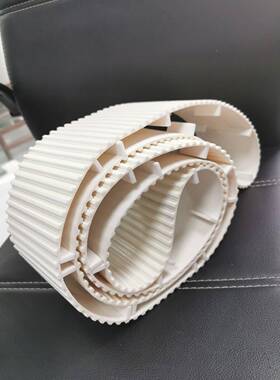 白色芯聚氨酯PU110宽T10寸同步带2传送带表面加1线高隔WXY板尺非