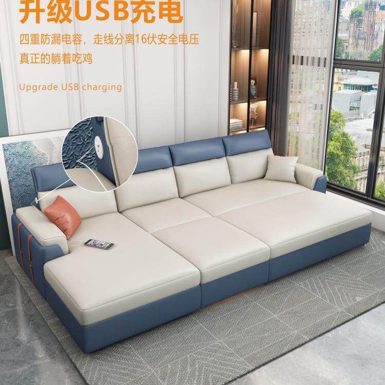 功能可叠沙床两用小户型客厅贵妃储物双G49人发折推拉科多技布乳