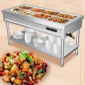 快餐保温台商用不电钢热台式 保温售菜台售饭台保248温加快餐车锈