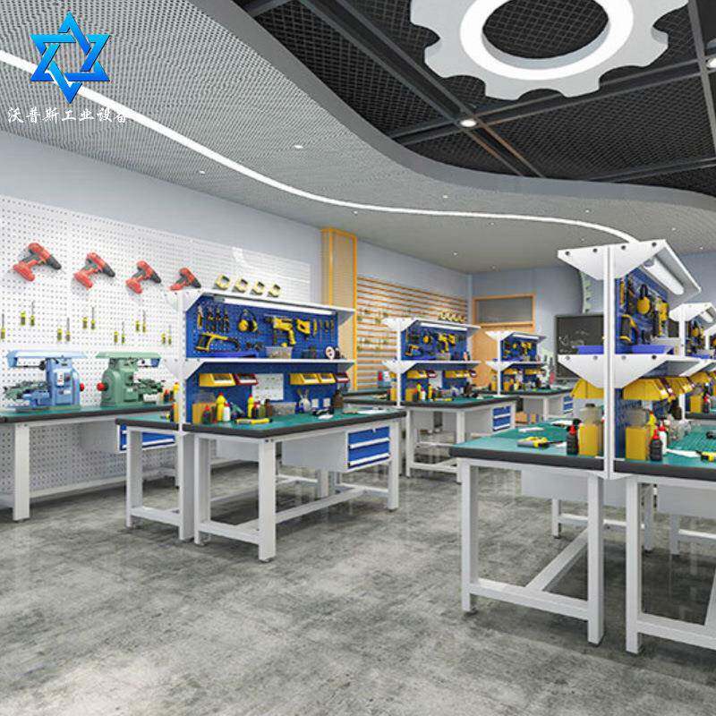 型台二抽工作工厂车间维修重钳工台带吊灯抽屉检验防静91832电工