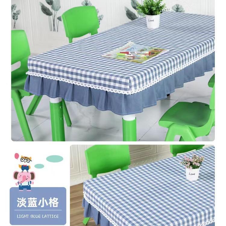 加厚帆面涤棉格子双学生书桌布防水防布油桌餐桌009台布套