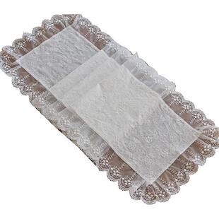 感白色蕾丝桌旗中间布长条桌茶几法式复古视电床柜FS758007盖巾垫