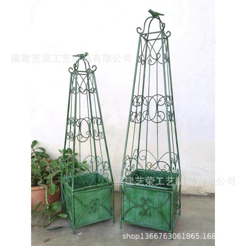 欧式立体式植物花架铁艺支架架KHG锥形花花盆架立爬藤支架架葡萄