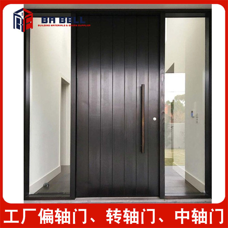 精雕铝喷涂格栅旋转中偏轴门铸铝转轴防盗别墅大门入户旋转门