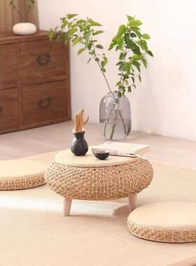 榻榻米网红茶几飘窗桌子炕HUM简桌卧室家小用约台地矮桌藤编窗可
