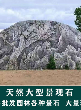 大型景观石头天然风景石自然石企业门牌石刻字户外村牌大石头原石