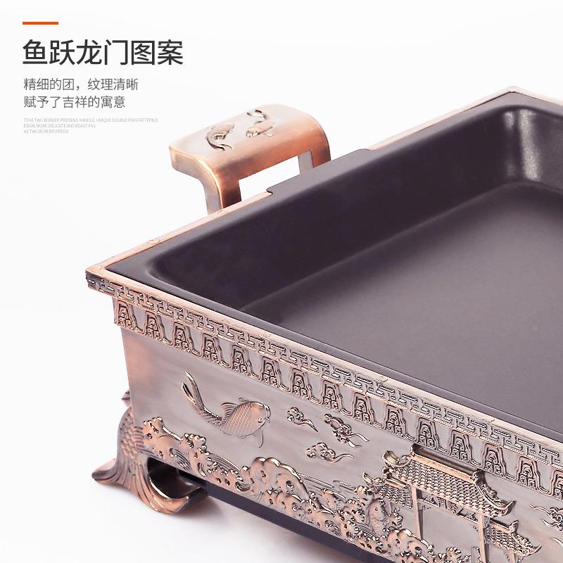 用诸葛yylm-001烤鱼商炉用木炭牛蛙铁板烧烤炉BBQ精铁商烤肉盘厂
