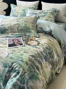 2025新A类全棉有柔顺数码印花四件套柔顺套件1款.机棉2VSVm床单款