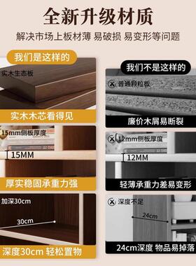 书架一靠墙实简木书柜客厅落地置物架纳家用VMK体储物柜多层易收