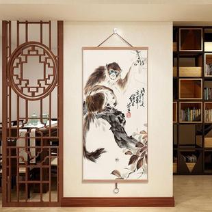 猴挂画关客候厅猴画玄子马上封书房DVG装 饰画