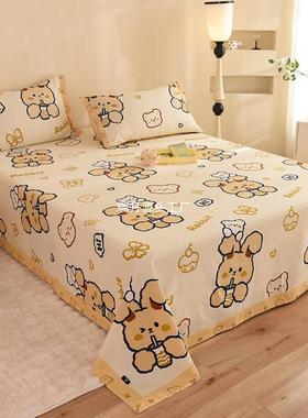 床类厚纯棉磨毛单单件儿花童清新卉被单枕套三UIL15236加件套宿舍