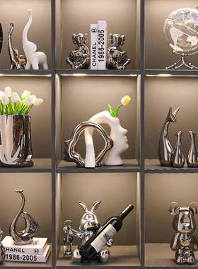 公办厅室家居酒装饰品摆件玄关电柜视柜客工艺品餐ltao1006边柜轻