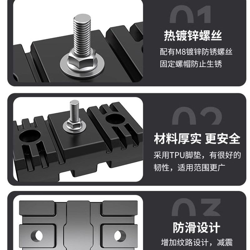 通用空调外机减震垫室外中央空调外机支架底座胶垫落地架1-5p降噪