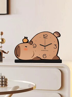 2025新款桌面时钟摆台式座钟卡皮巴拉高级感客厅装饰品钟表小摆件