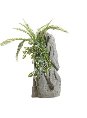 仿真石头假树样板房售楼处景观装饰造景假山迎客松石抱松庭院摆件