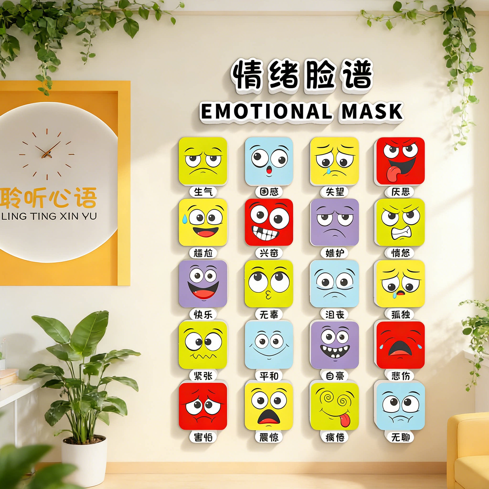 心理健康咨询室文化墙贴情