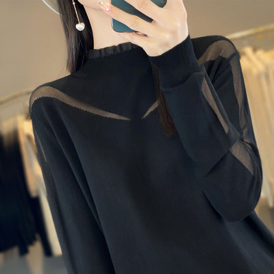 半高领羊毛衫女100纯羊毛