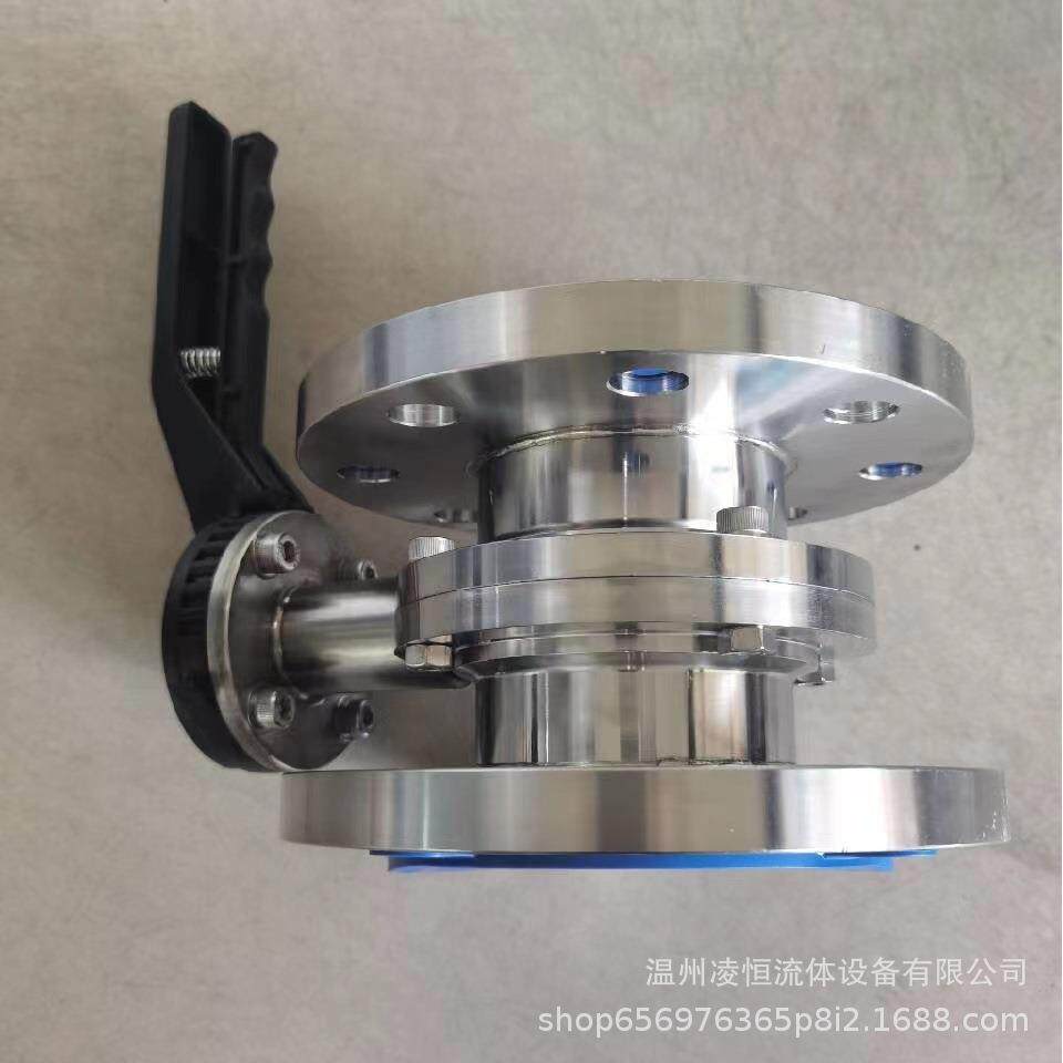304不锈钢法兰蝶阀卫生级涡轮法兰式连接阀门
