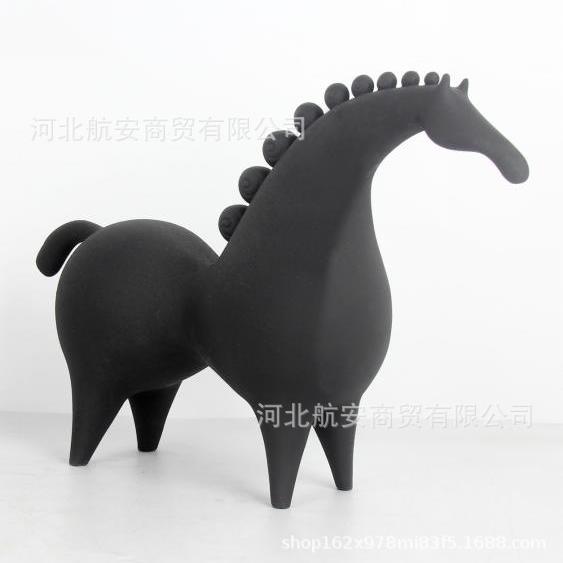现代简约创意树脂抽象马摆件样板房售楼处家居软装饰品工艺品装饰