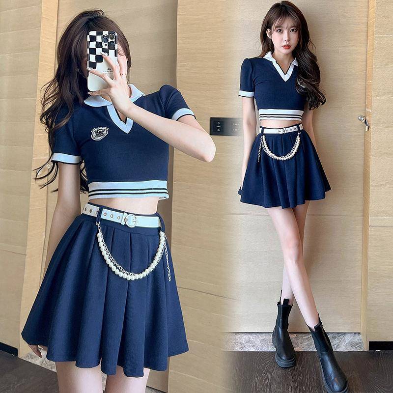 学生拉拉队演出服韩版啦啦队服装女啦啦套装女团舞蹈爵士表演服