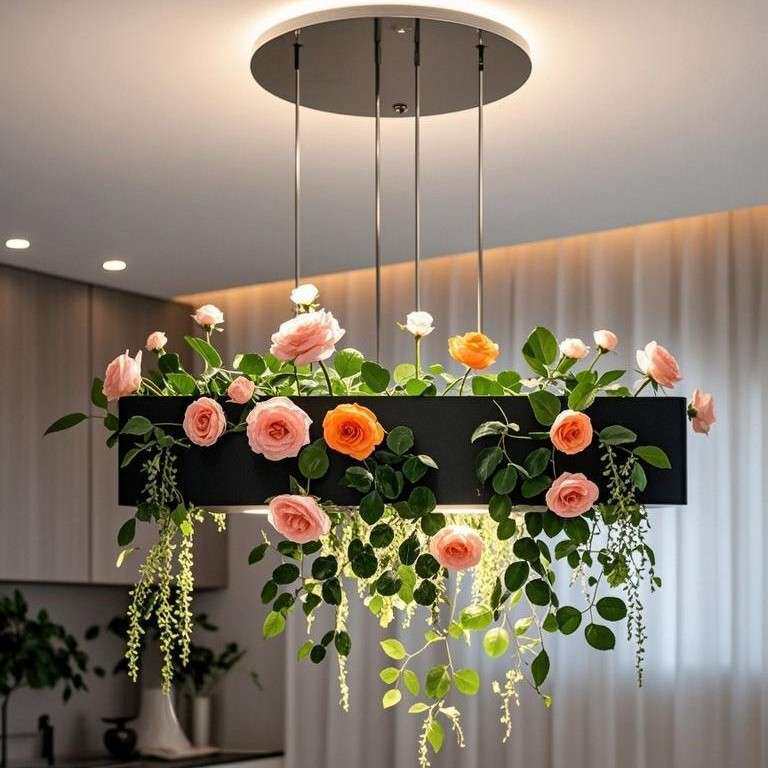 创意植物餐桌吊灯酒吧主题餐厅花店绿植阳光房玻璃房灯饰圆环氛围