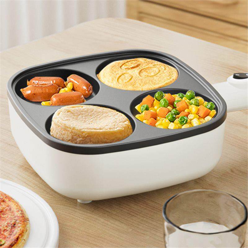 鸡蛋汉堡锅煎插电不粘平底机商家用早餐煎锅四孔煎蛋神器三合