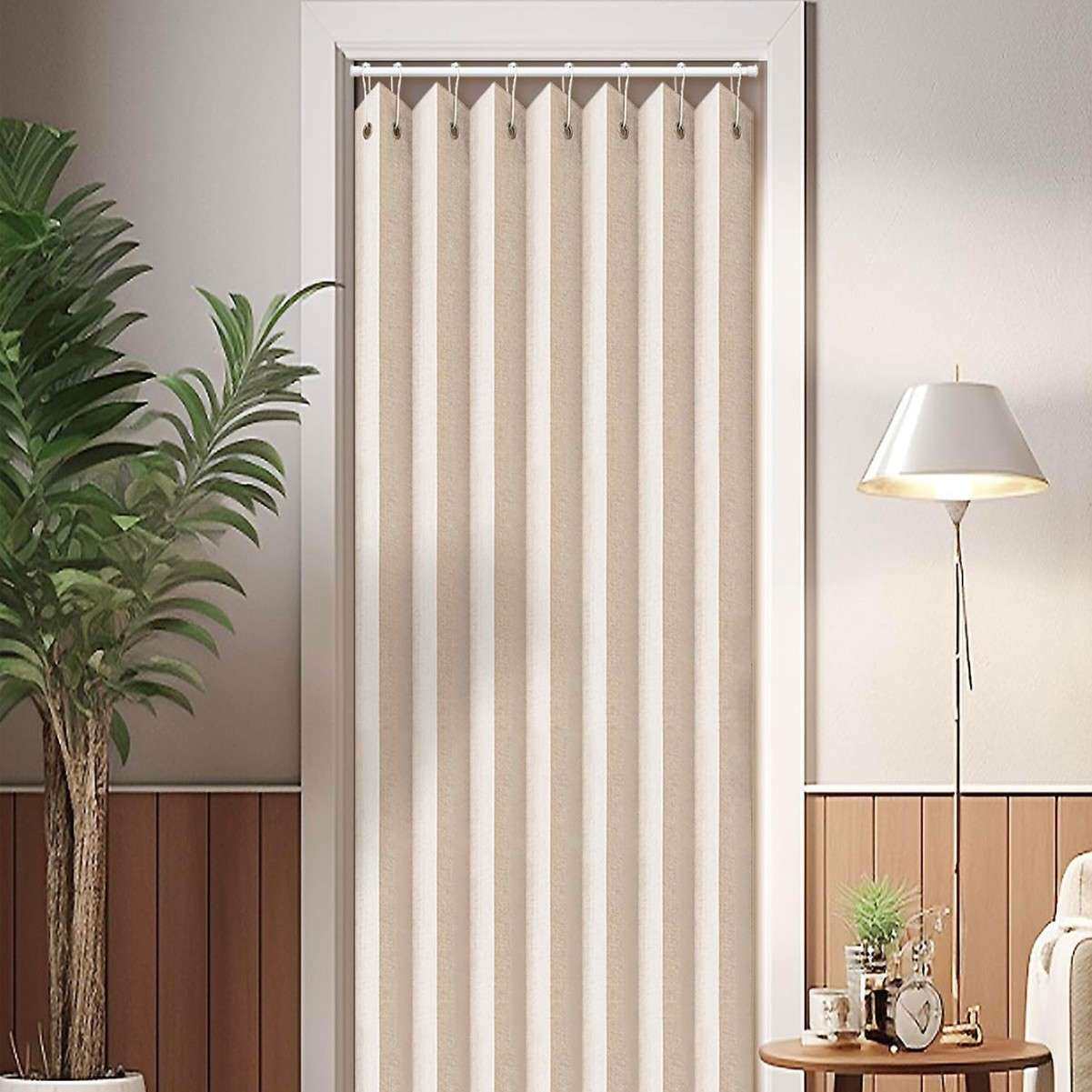 1PC新款米色百折帘窗帘客厅卧室装饰窗纱窗帘透光不透人个性装饰