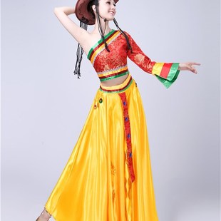 新款康定情歌溜溜的情藏族表演服舞台演出服藏族舞蹈服大摆裙长款