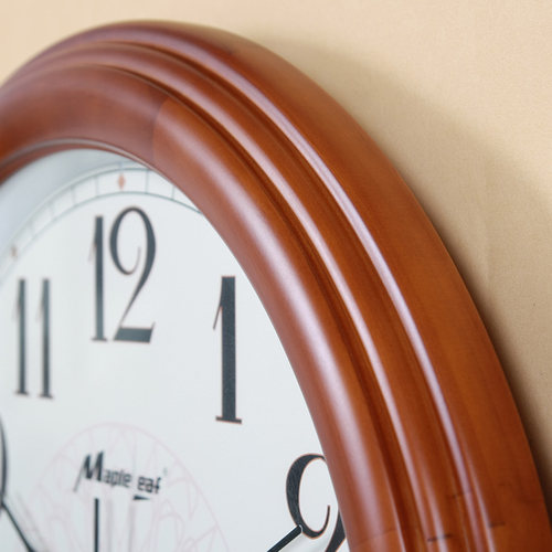 大号欧式静音壁挂钟客厅实木石英钟时尚挂表卧室创意时钟表