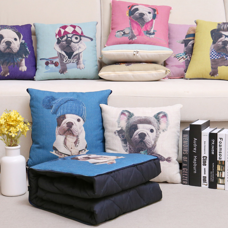 抱枕被子两用多功能个性可爱空调被午睡枕头汽车办公室折叠腰靠枕