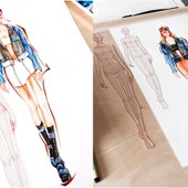 图模板尺效果图时装 式 画手稿模板尺单片心野母型 设计款 服装