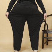 弹力棉裤 加厚宽松保暖直筒大码 外穿高腰中老年女裤 胖妈妈羽绒裤