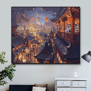 数字油画生日礼物女diy手工画丙烯填色自己动手解闷涂色高级感定